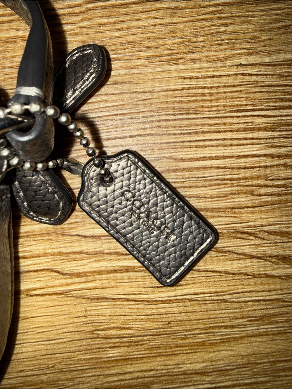Coach Metallic Taupe Crossbody Bag with Bow Accent - Picture 5 of 5
